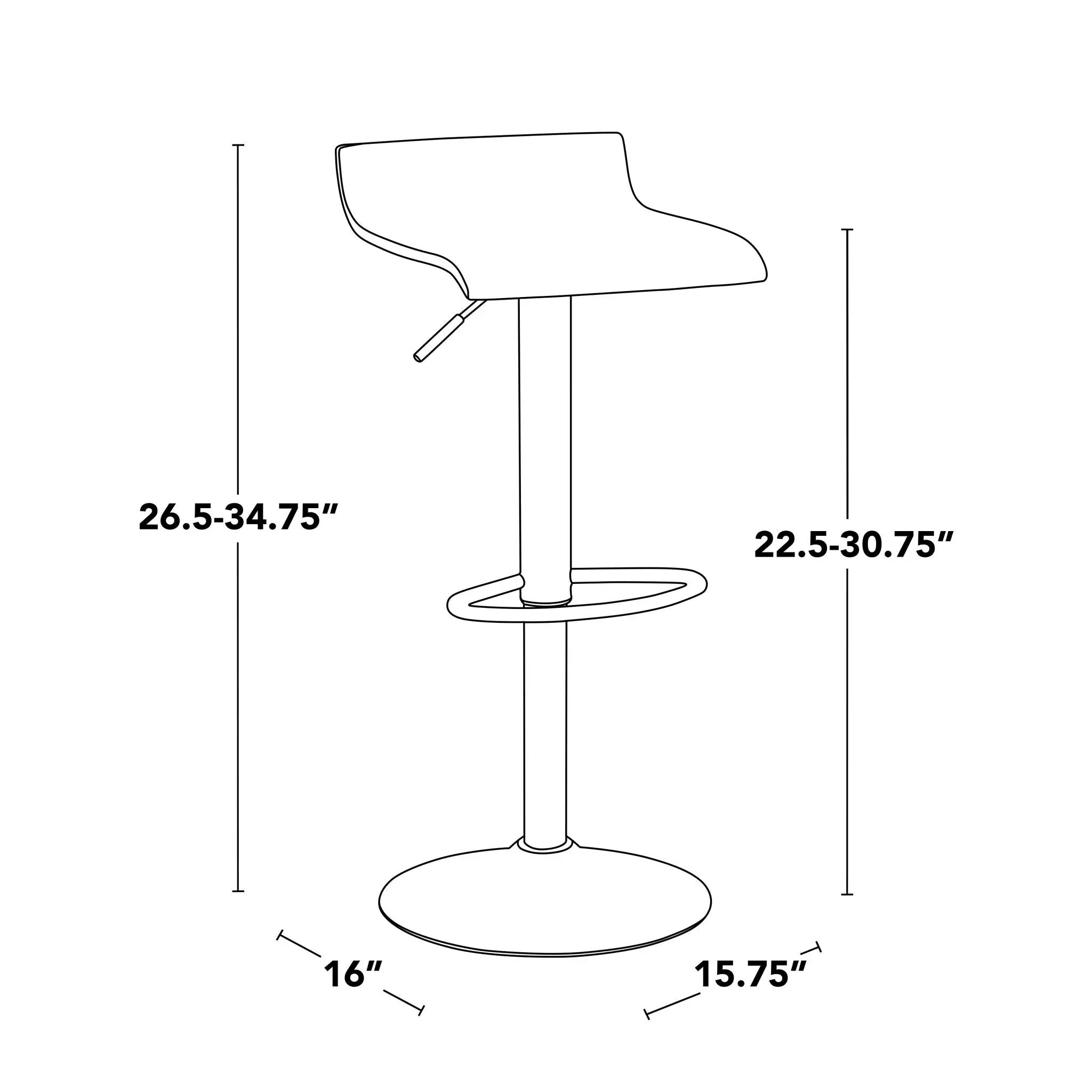 Ale - Contemporary Adjustable Barstool (Set of 2) by Unique Piece Furniture