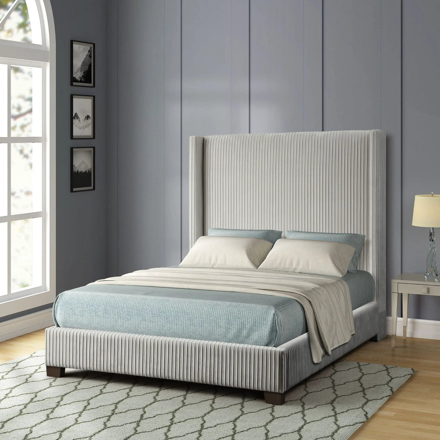 Upholstered Bed, Space-Saving Design by Unique Piece Furniture
