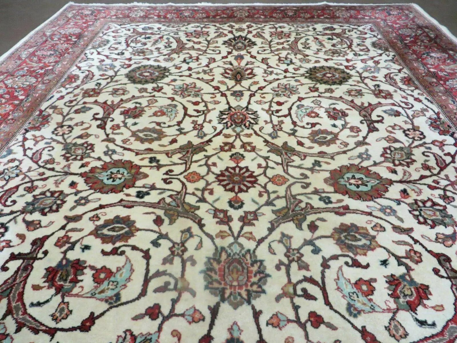 7' X 10' Vintage Handmade India Floral Oriental Wool Rug Hand knotted Carpet by Jewel Rugs