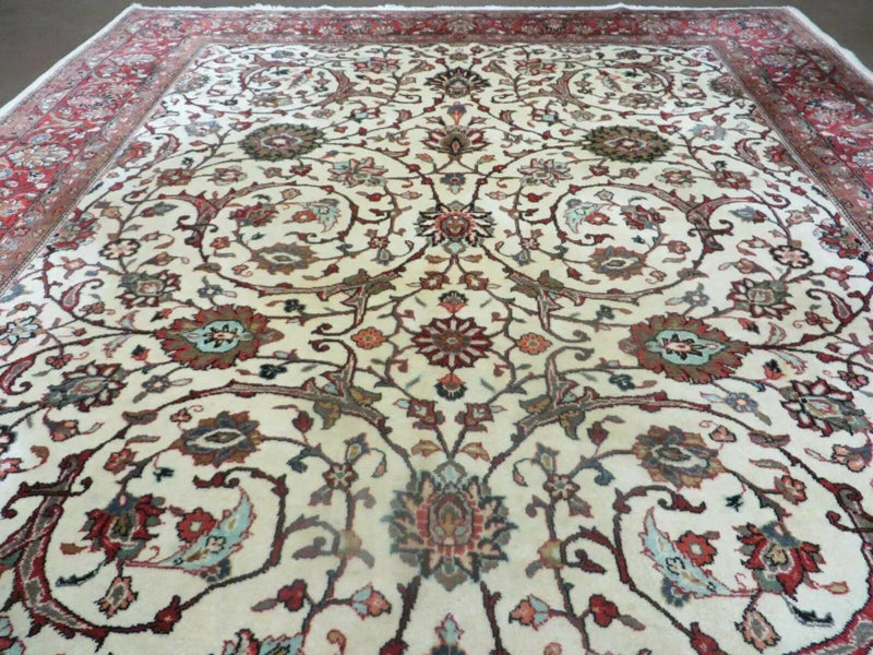 7' X 10' Vintage Handmade India Floral Oriental Wool Rug Hand knotted Carpet by Jewel Rugs