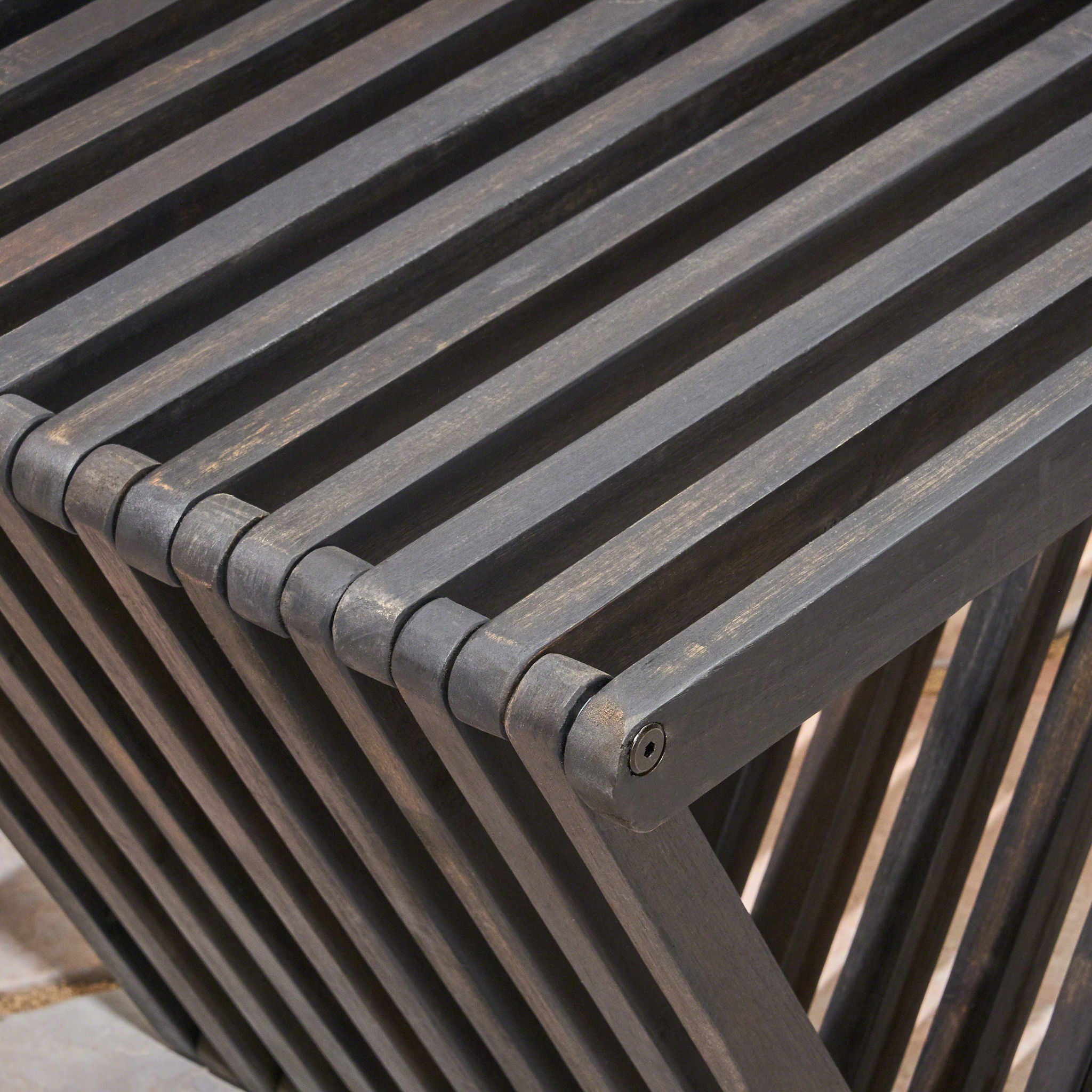 Gloaming Outdoor Bench with Slat Design and Triangular Base by HouseOfZazla