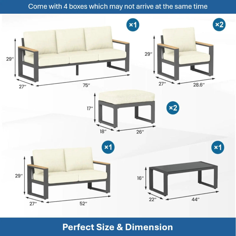 Modern Outdoor Sofa Set With Coffee Table by HouseOfZazla