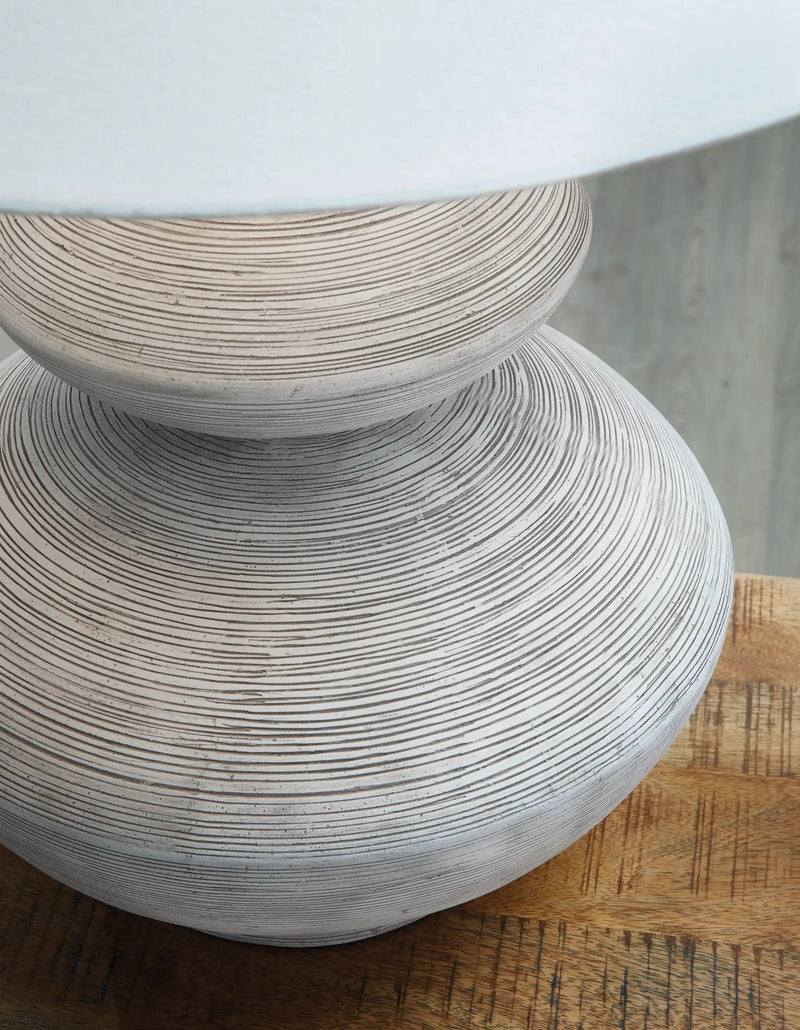 Brickdon - Poly Table Lamp - Distressed White by Unique Piece Furniture