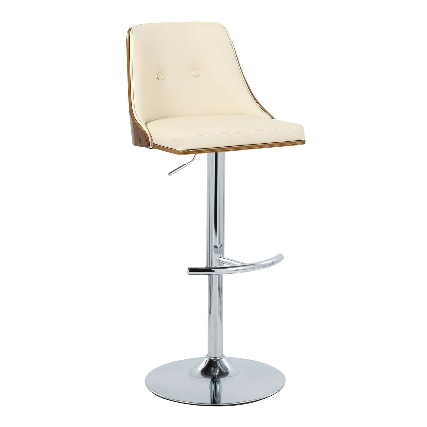 Gianna - Mid Century Modern Adjustable Barstool With Swivel With Rounded T Footrest (Set of 2) by HouseOfZazla