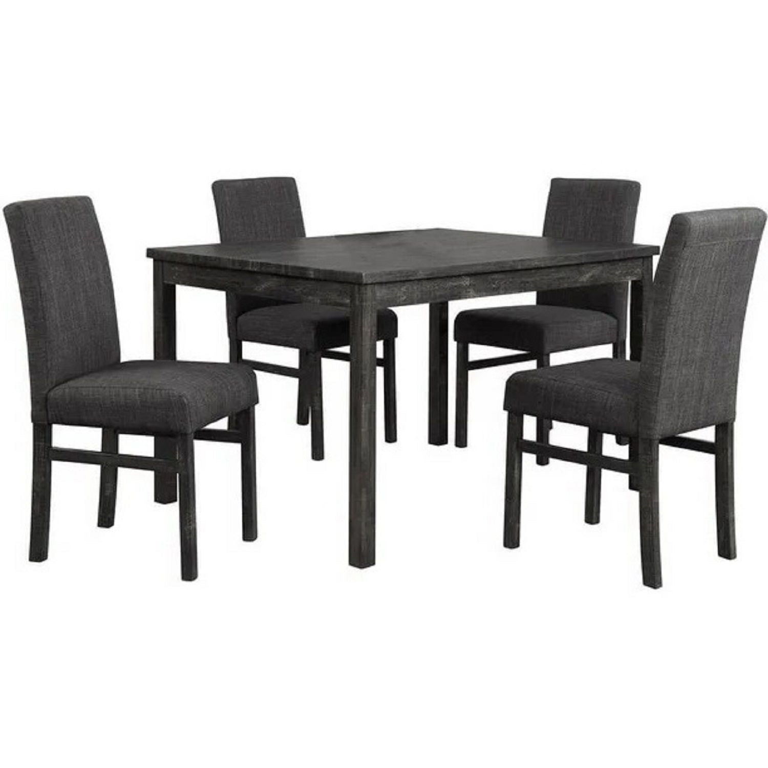 5 Piece Transitional Dining Set With Table And Upholstered Chairs by HouseOfZazla