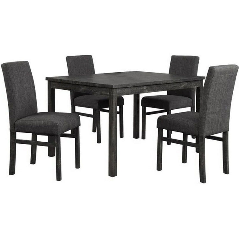 5 Piece Transitional Dining Set With Table And Upholstered Chairs by HouseOfZazla