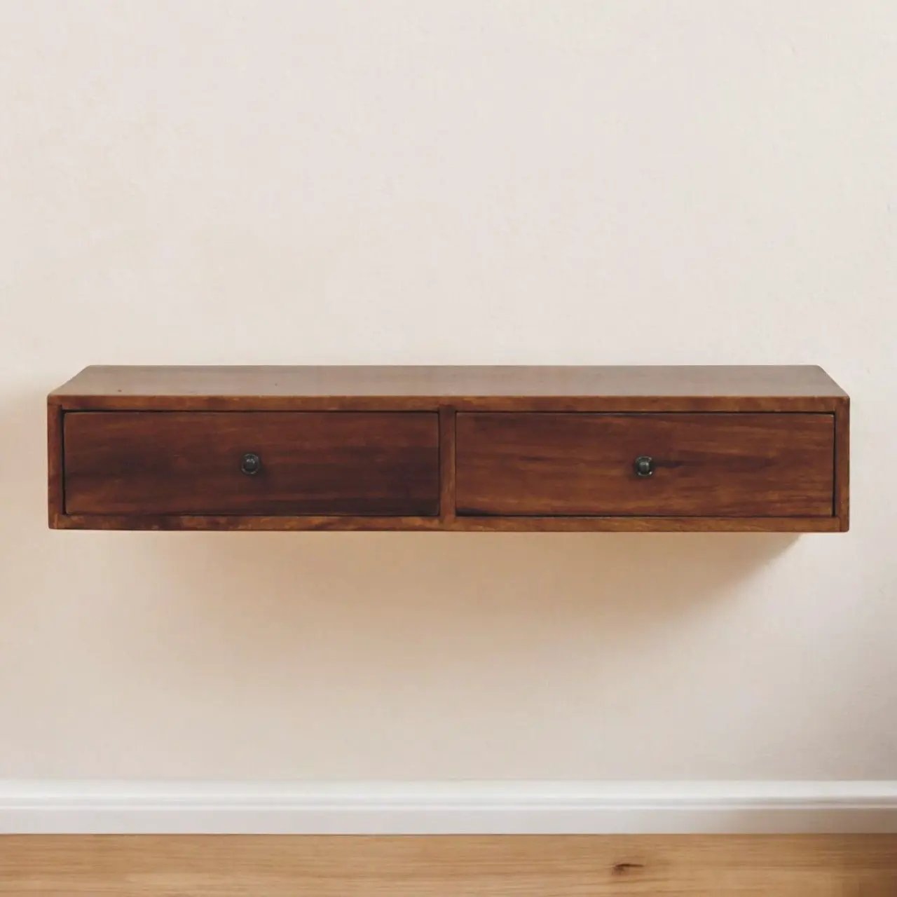 Lunar - 2 Drawer Wall Mounted Console - Brown by Unique Piece Furniture