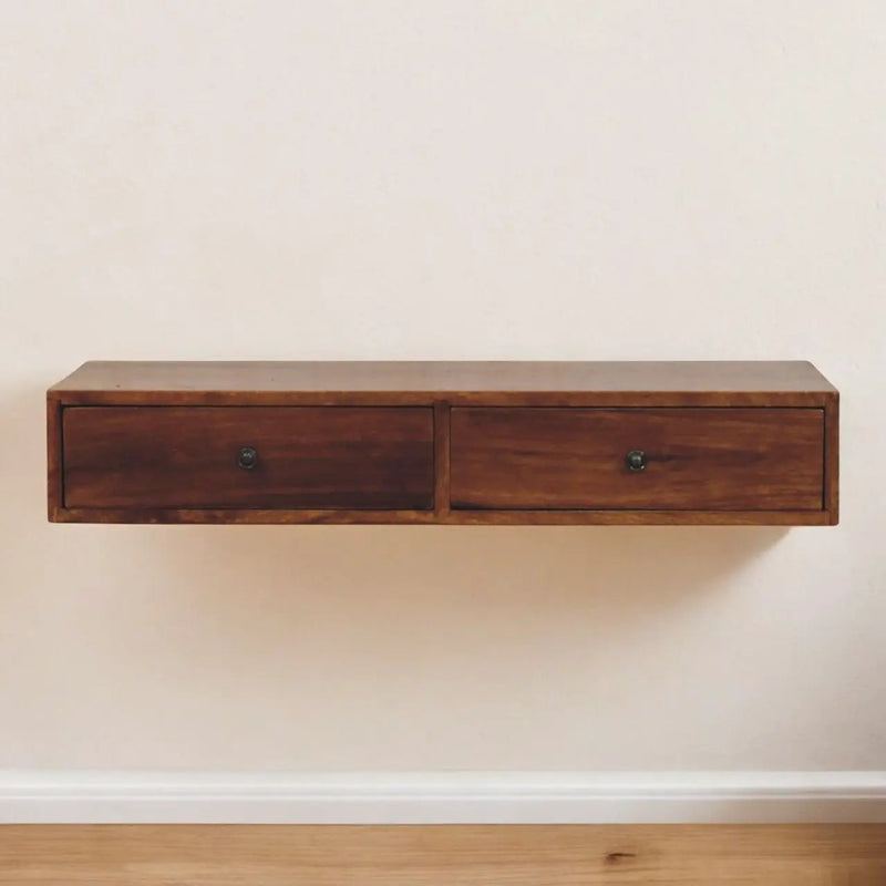 Lunar - 2 Drawer Wall Mounted Console - Brown by Unique Piece Furniture