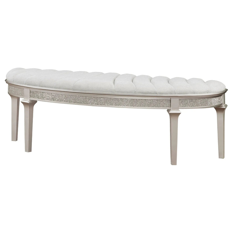 Colwood - Upholstered Curved With Channel Tufting And Slender Tapered Legs - Silver Gray by HouseOfZazla