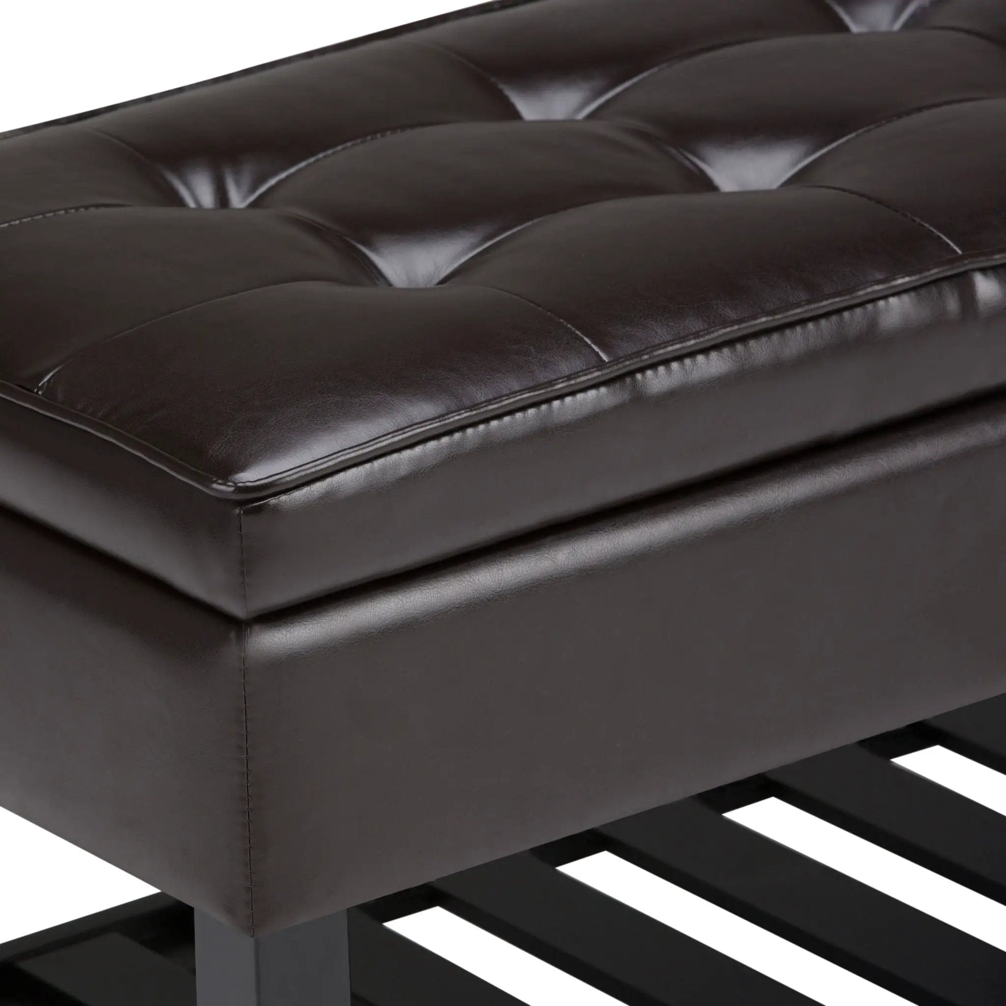 Cosmopolitan - Storage Ottoman Bench With Open Bottom - Tanners Brown by HouseOfZazla