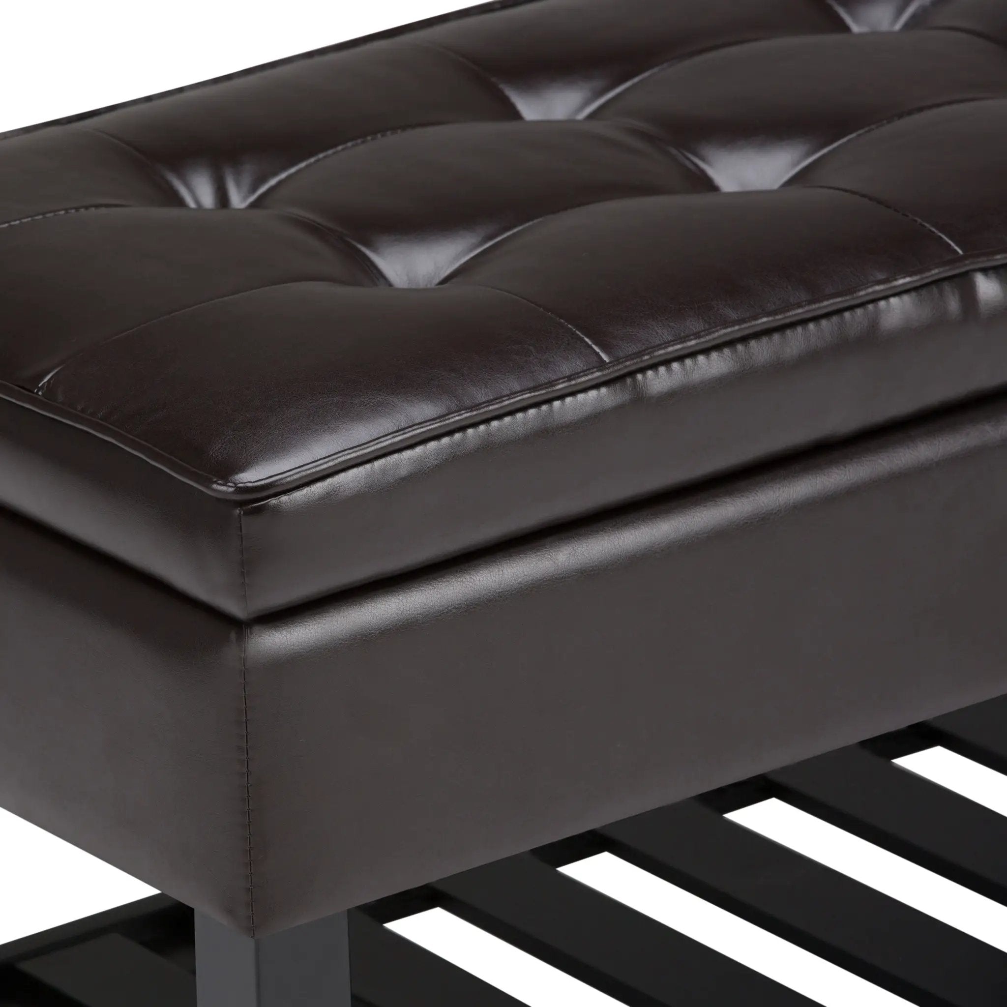Cosmopolitan - Storage Ottoman Bench With Open Bottom - Tanners Brown by Unique Piece Furniture