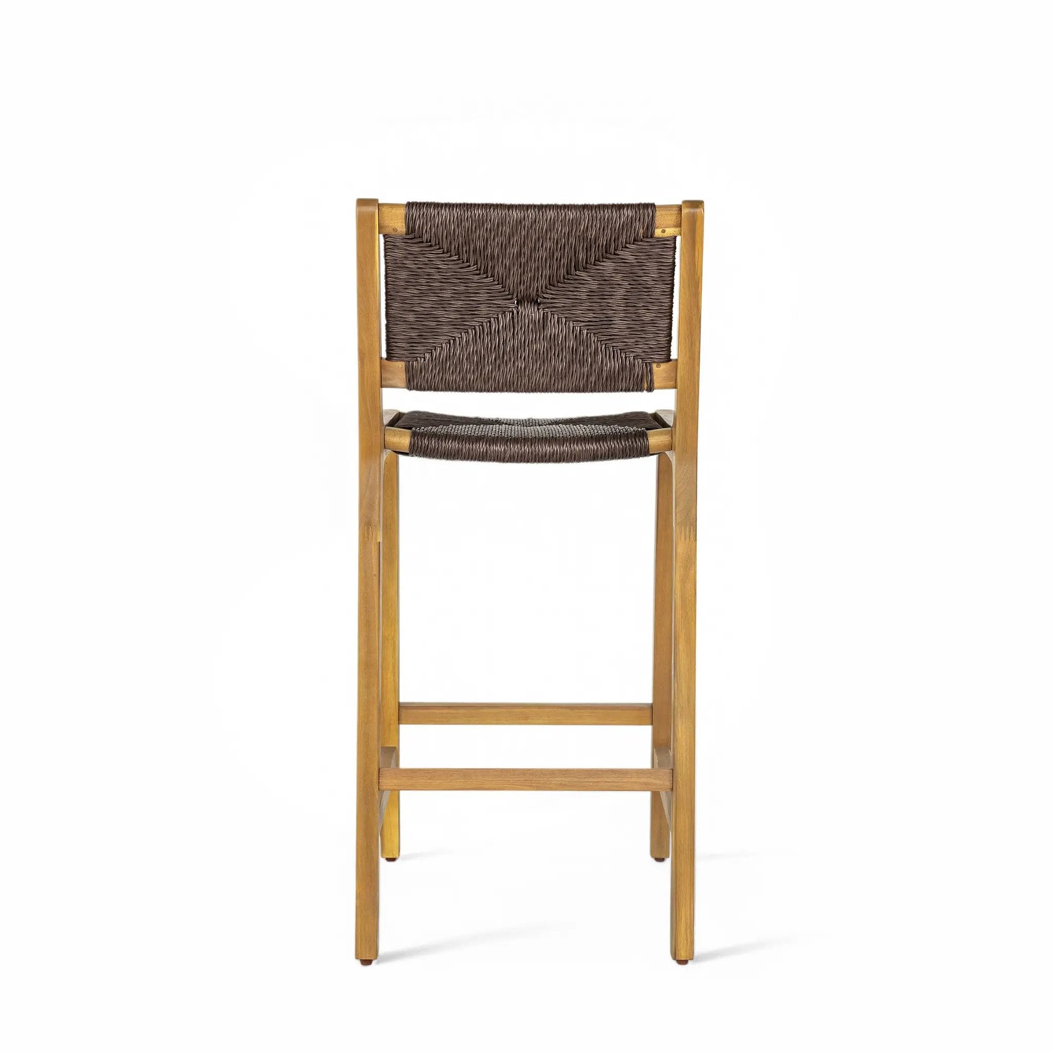 Acacia Wood Outdoor Armless Barstool - Teak Set of 2 by HouseOfZazla