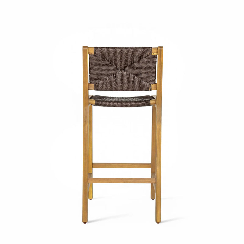 Acacia Wood Outdoor Armless Barstool - Teak Set of 2 by HouseOfZazla