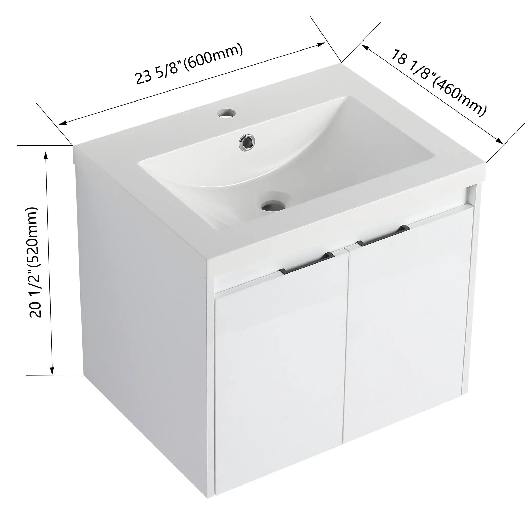 24" Bathroom Vanity With Resin Sink by HouseOfZazla