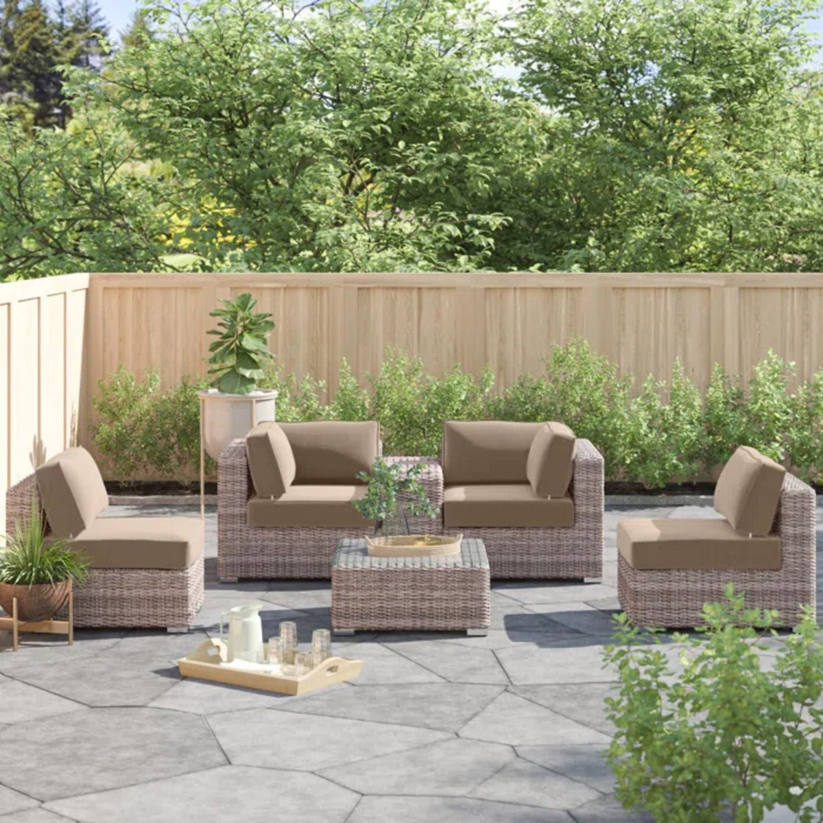 Outdoor Wicker Seating Group With Cushions, photo 38 of 38