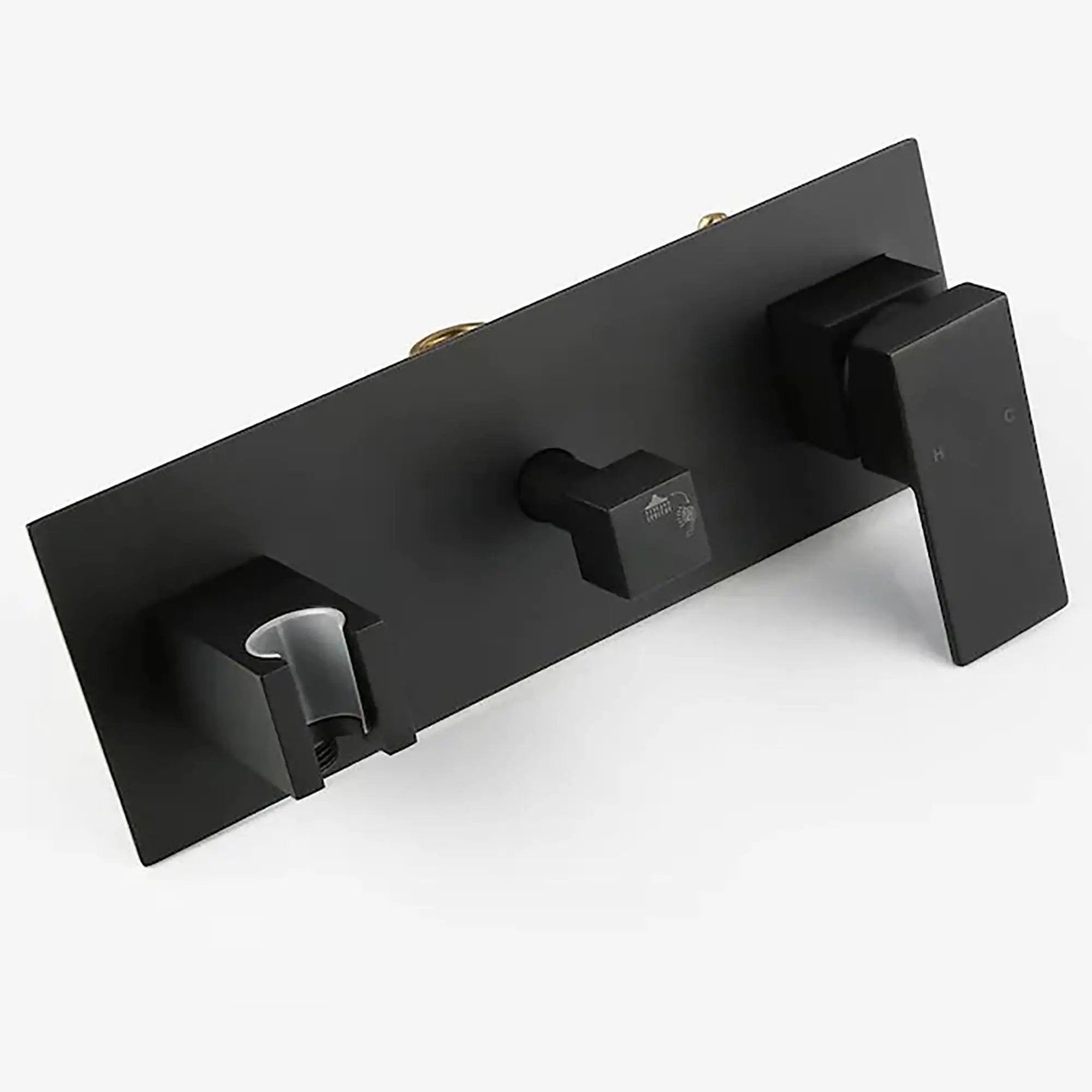 Brass Shower System With 10" Rainfall Shower Head And Handheld Sprayer - Matte Black by HouseOfZazla