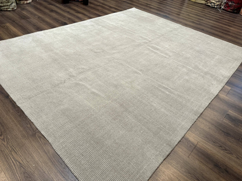 Tibetan Rug 8x10 Taupe Handmade Wool Modern Contemporary Carpet by Jewel Rugs