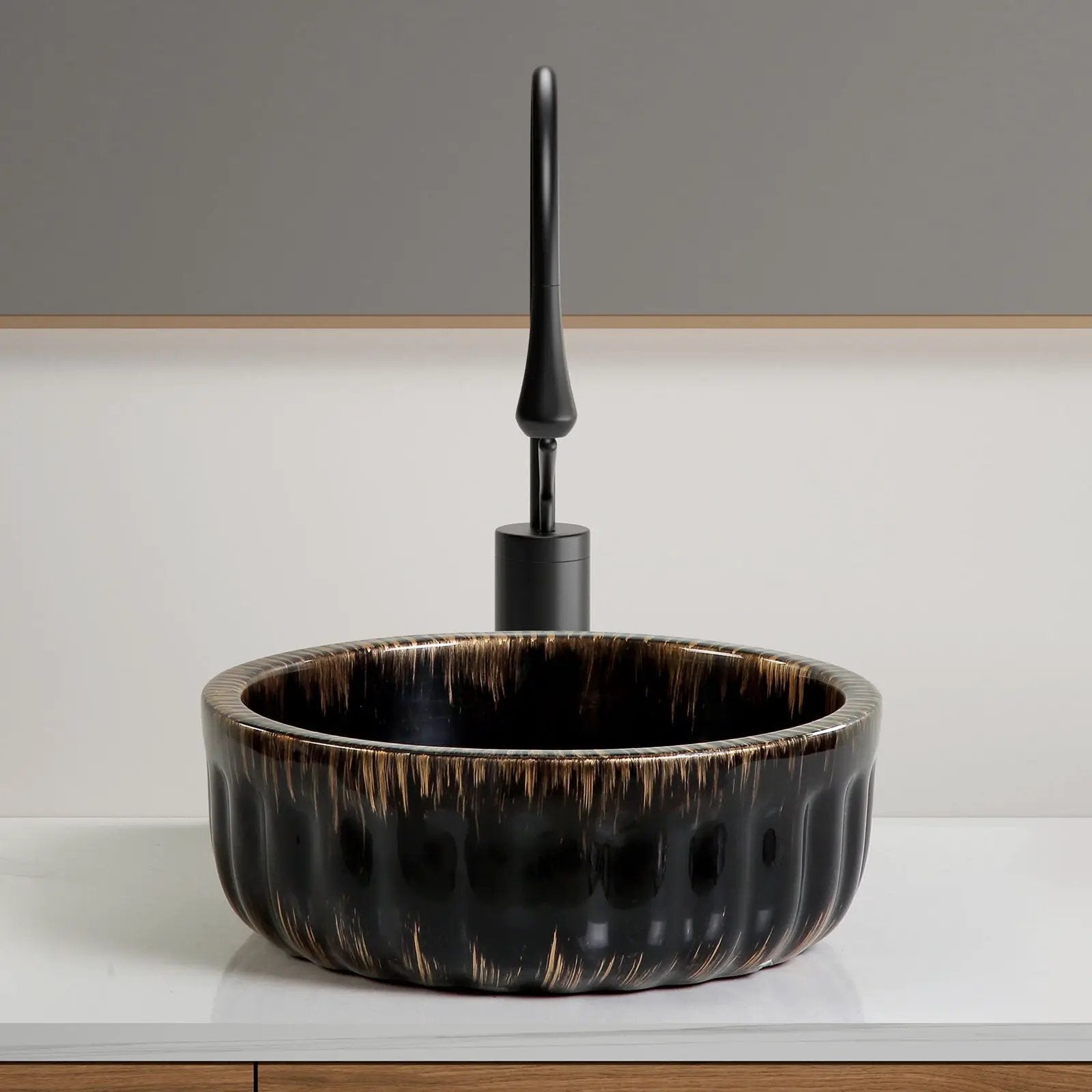 Vessel Sink, Above Counter Small Bowl - Black by HouseOfZazla