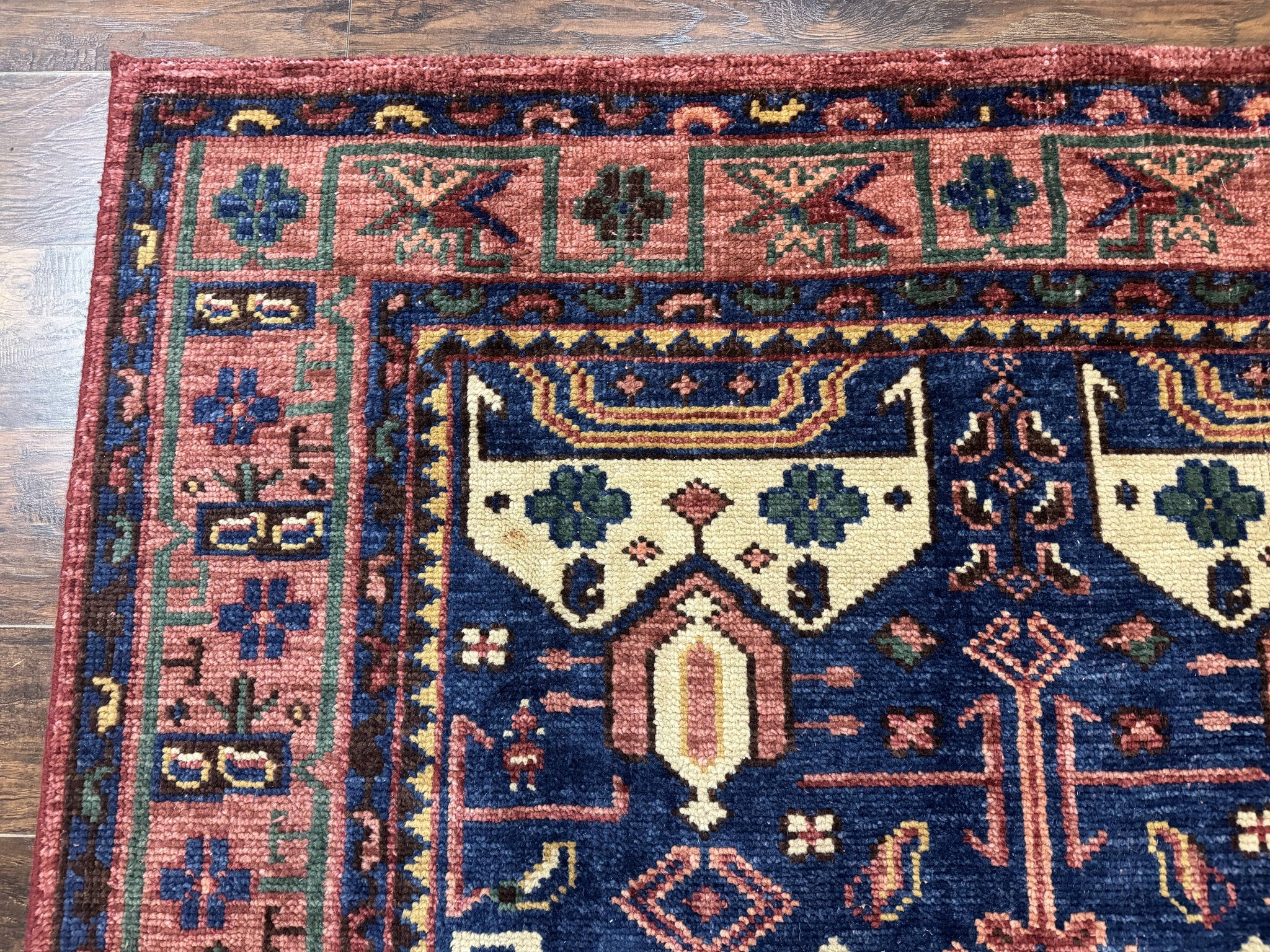 Persian Tribal Heriz Design Rug 6x9, Pottery Barn Rug, Hand Knotted Wool Vintage Rug by Jewel Rugs