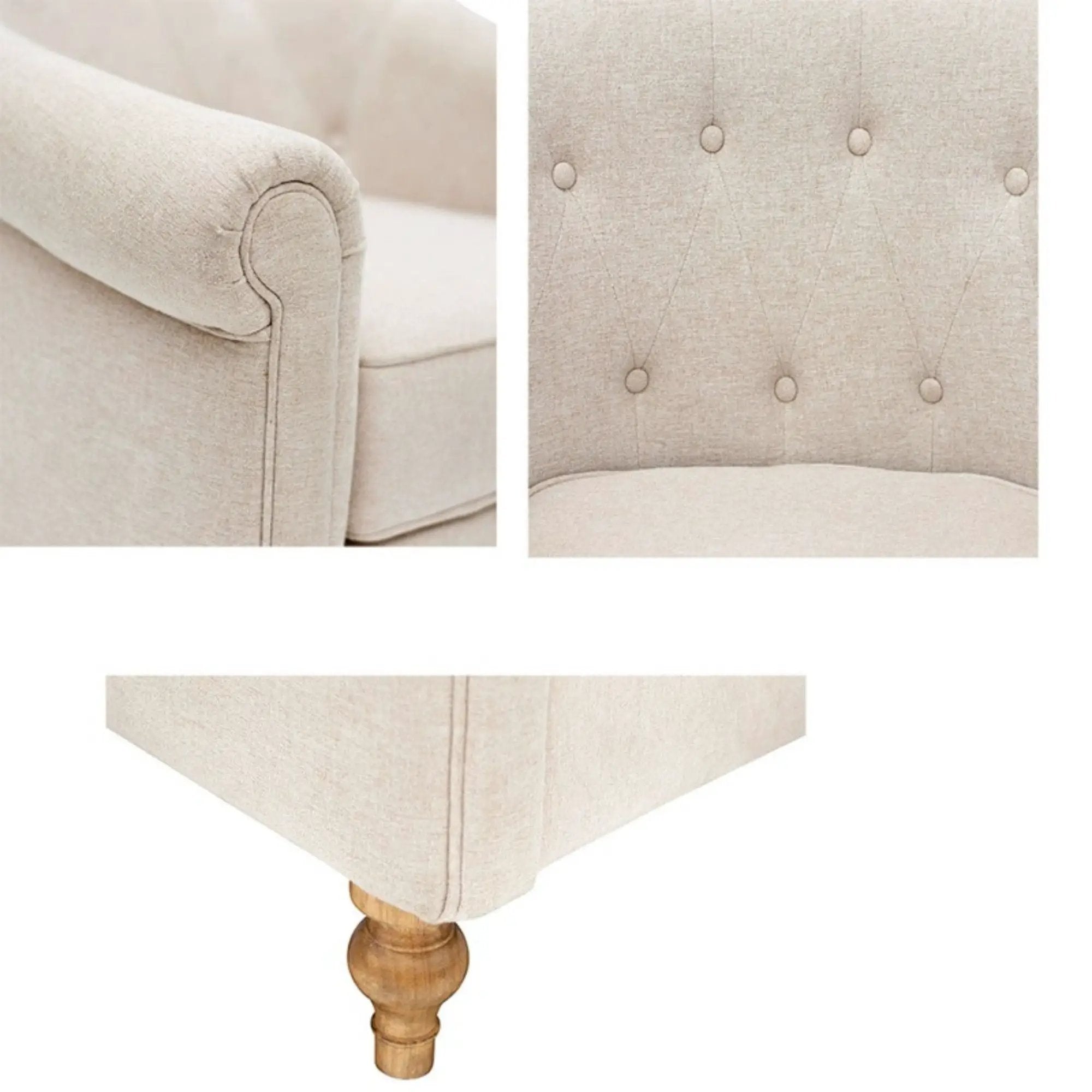 Fayette - Tufted Accent Arm Chair - Cream by Unique Piece Furniture