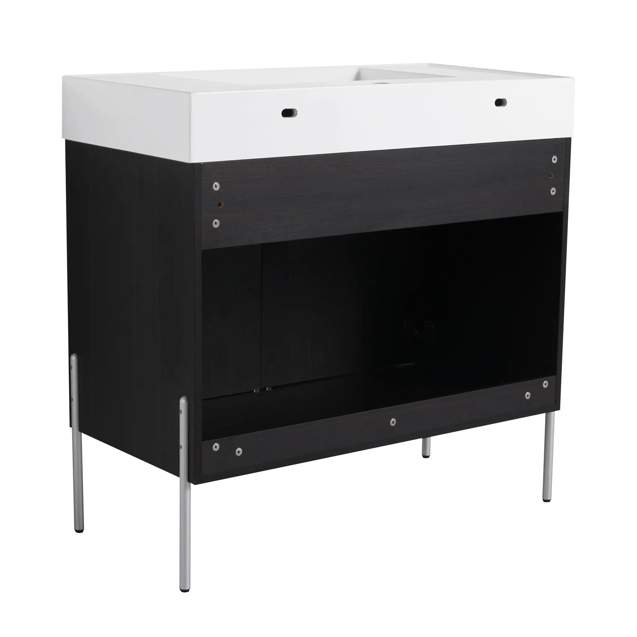 Freestanding Bathroom Vanity With Resin Sink And Storage Cabinet by HouseOfZazla