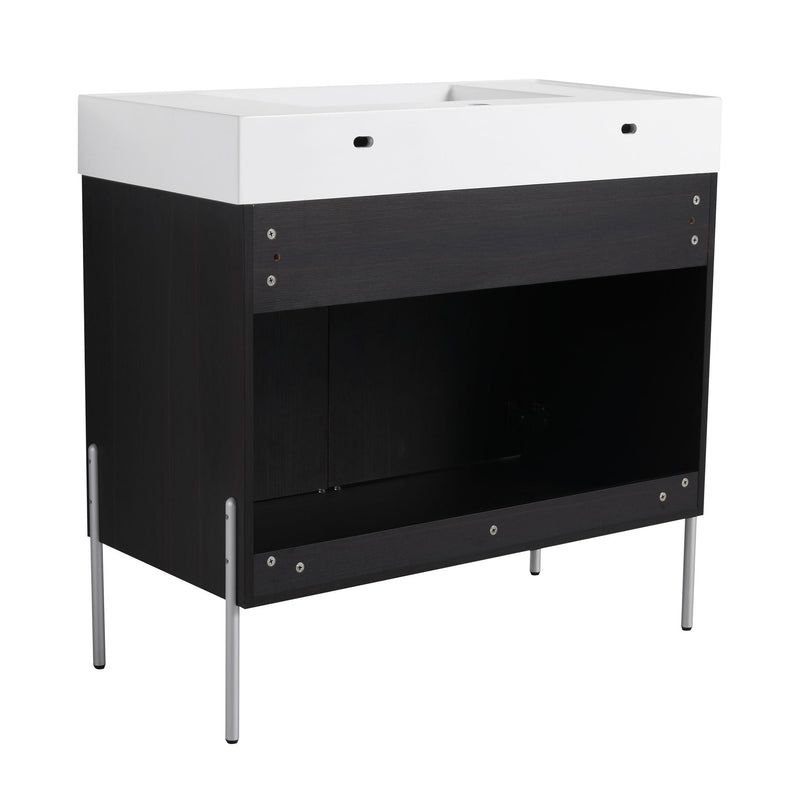 Freestanding Bathroom Vanity With Resin Sink And Storage Cabinet by HouseOfZazla