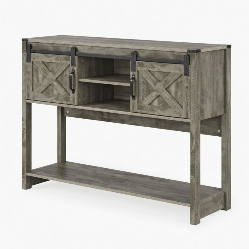 Farmhouse Entryway Table With Sliding Barn Door by HouseOfZazla