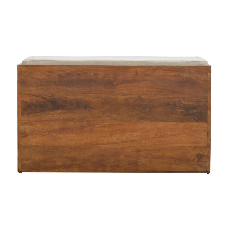 Pull Out Shoe Bench - Chestnut / Mud Linen by HouseOfZazla