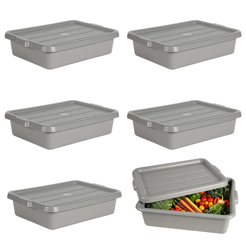 6-Pack Commercial Meat Tubs with Lids by HouseOfZazla
