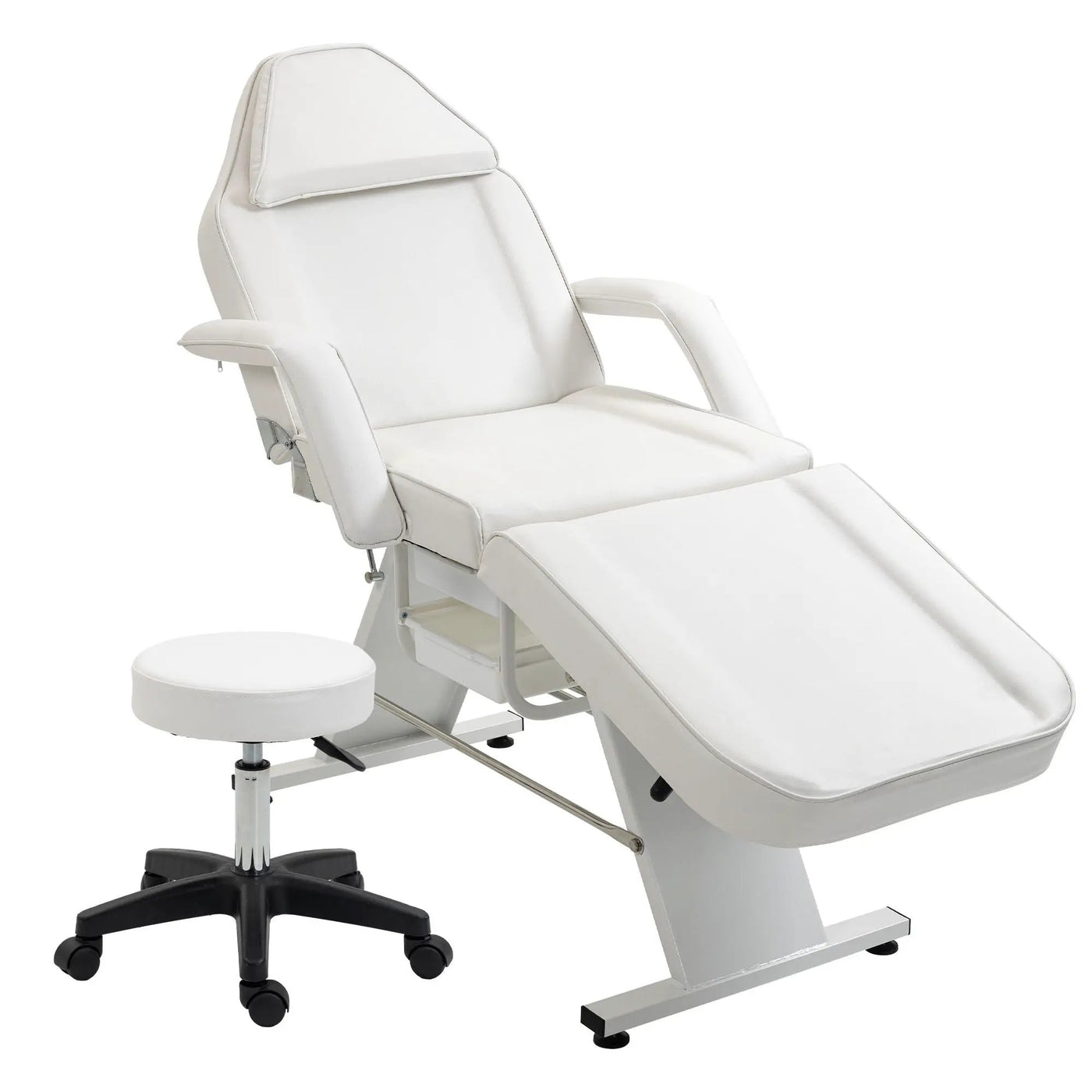 Massage Salon Tattoo Chair With Two Trays Esthetician Bed With Hydraulic Stool, Multi-Purpose 3-Section Facial Bed Table, Adjustable Beauty Barber Spa Beauty Equipment by HouseOfZazla