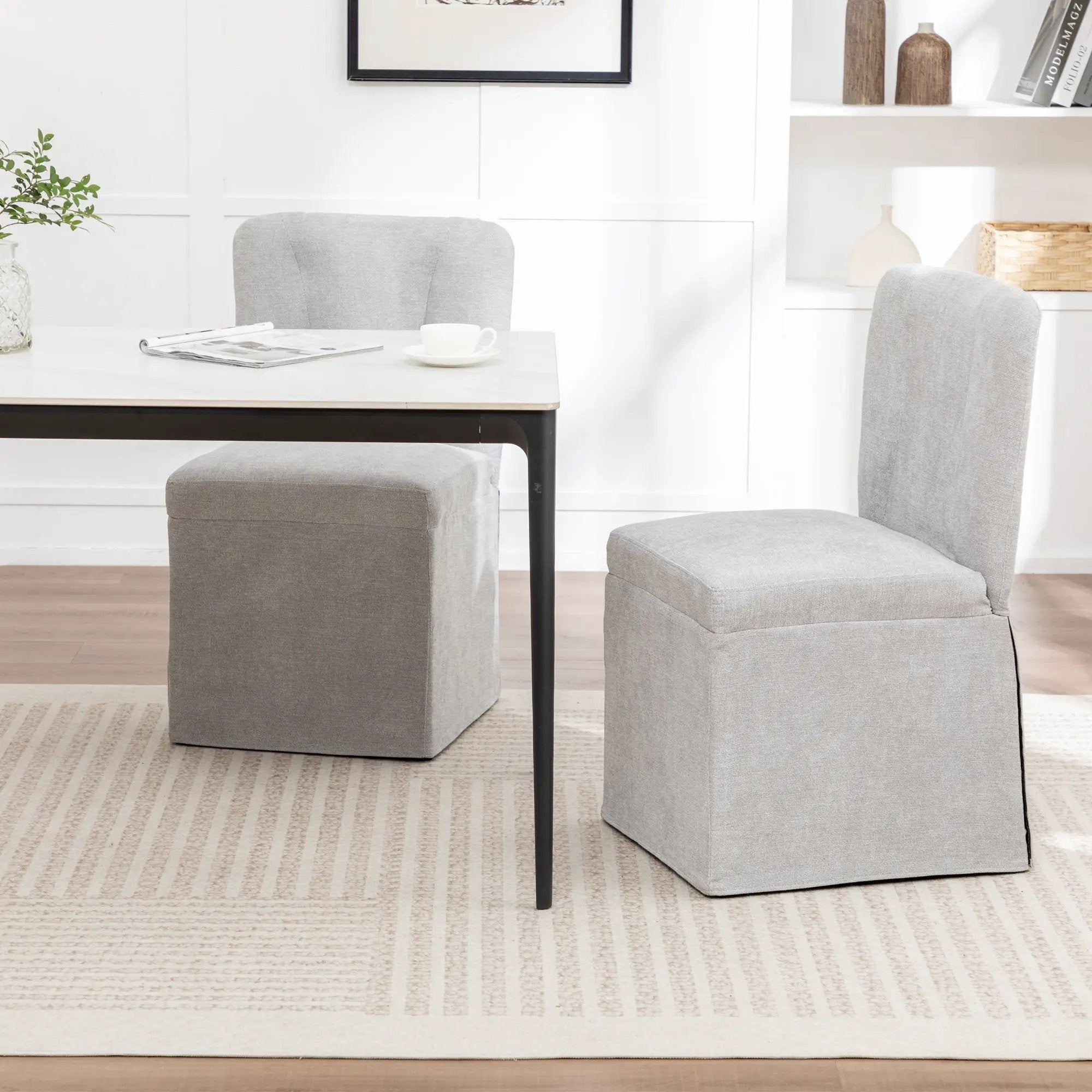 Linen Dining Chairs - Modern Fabric Side Chairs for Dining Room by HouseOfZazla
