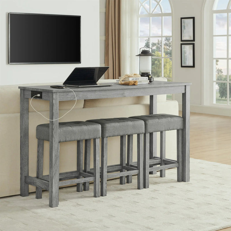 59 Inch Bar Table and Chair Set by HouseOfZazla