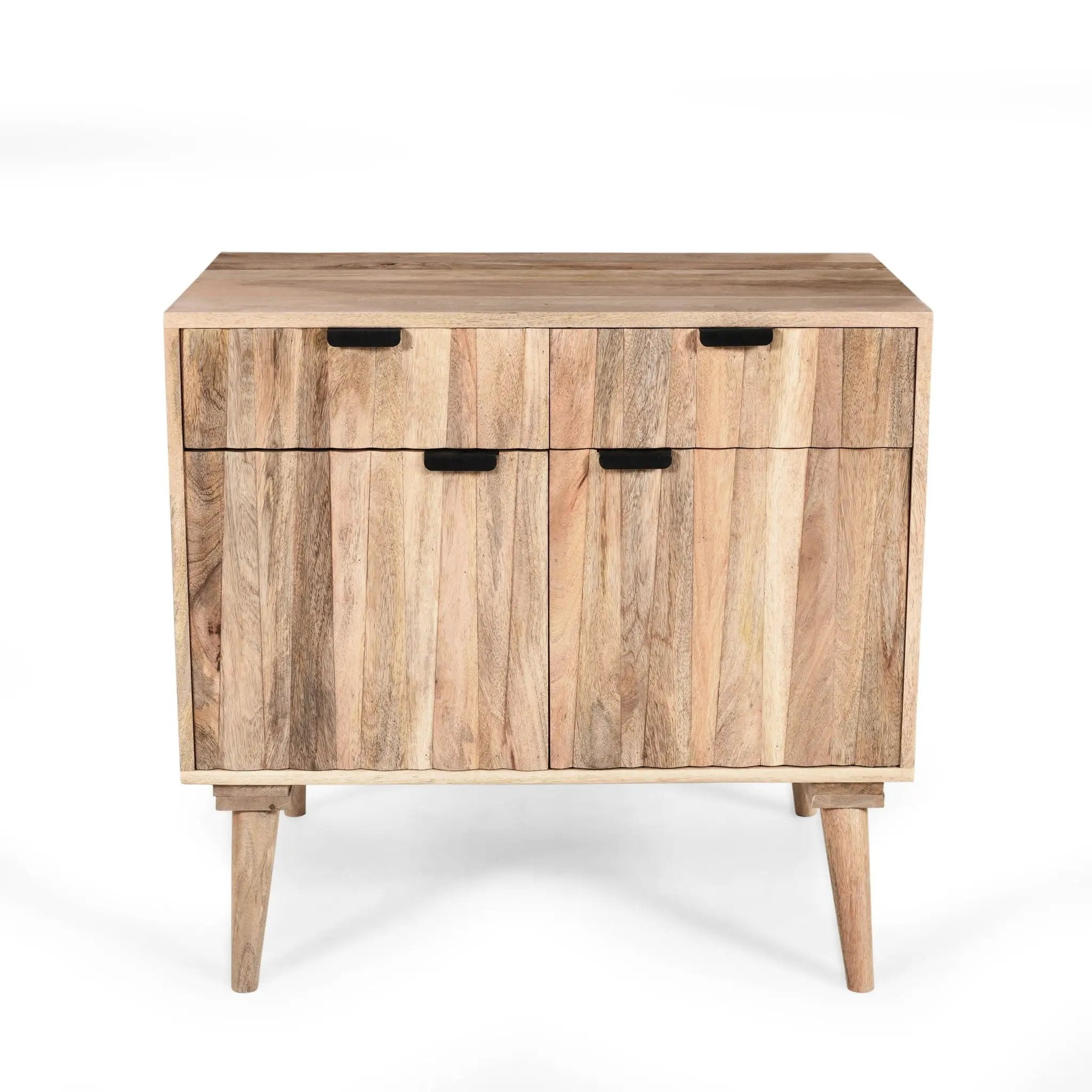 Stylish Style 2 Drawer 2 Door Cabinet, Mango Wood - Natural by HouseOfZazla