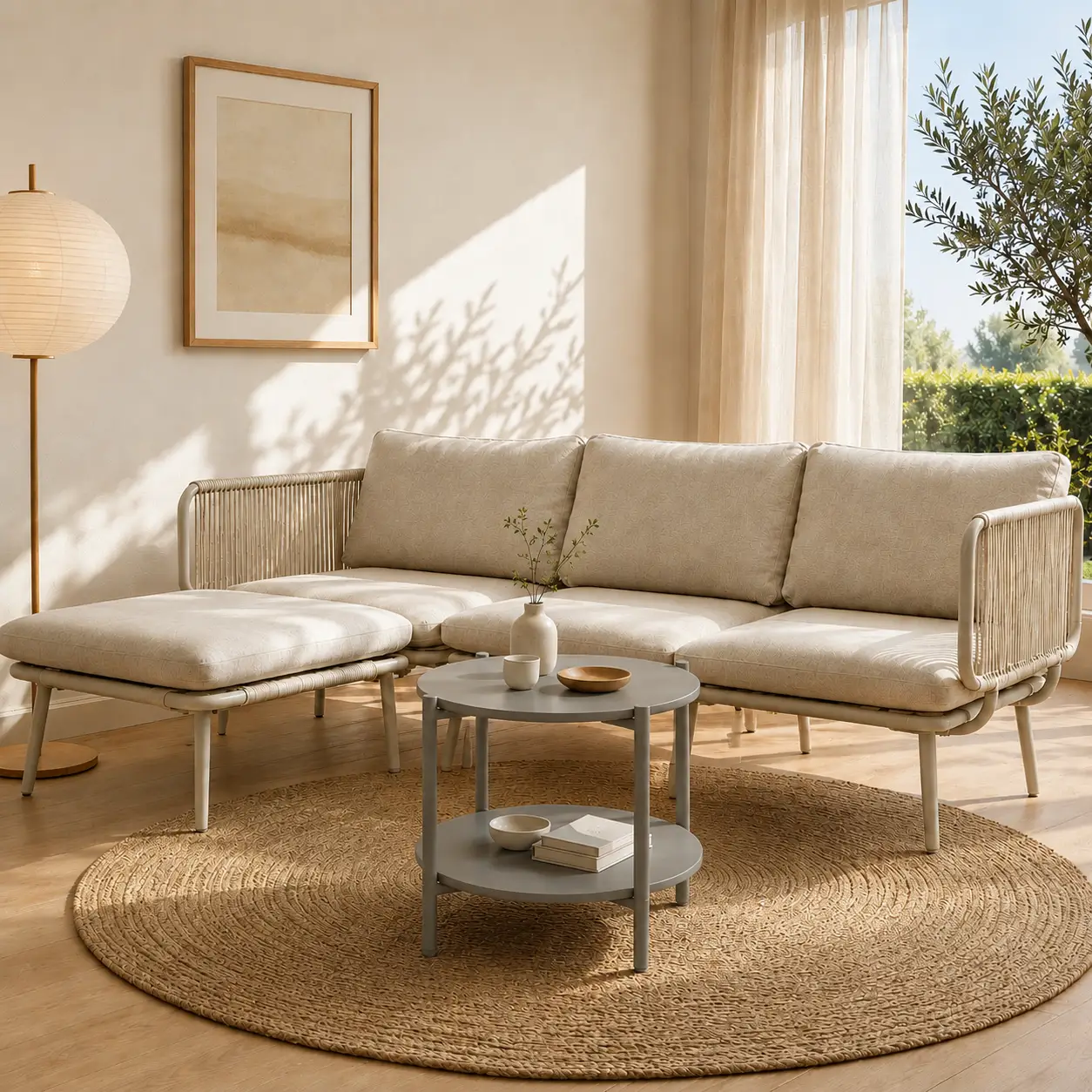 Metal Round Side Table - 2-Tier Outdoor End Table by HouseOfZazla