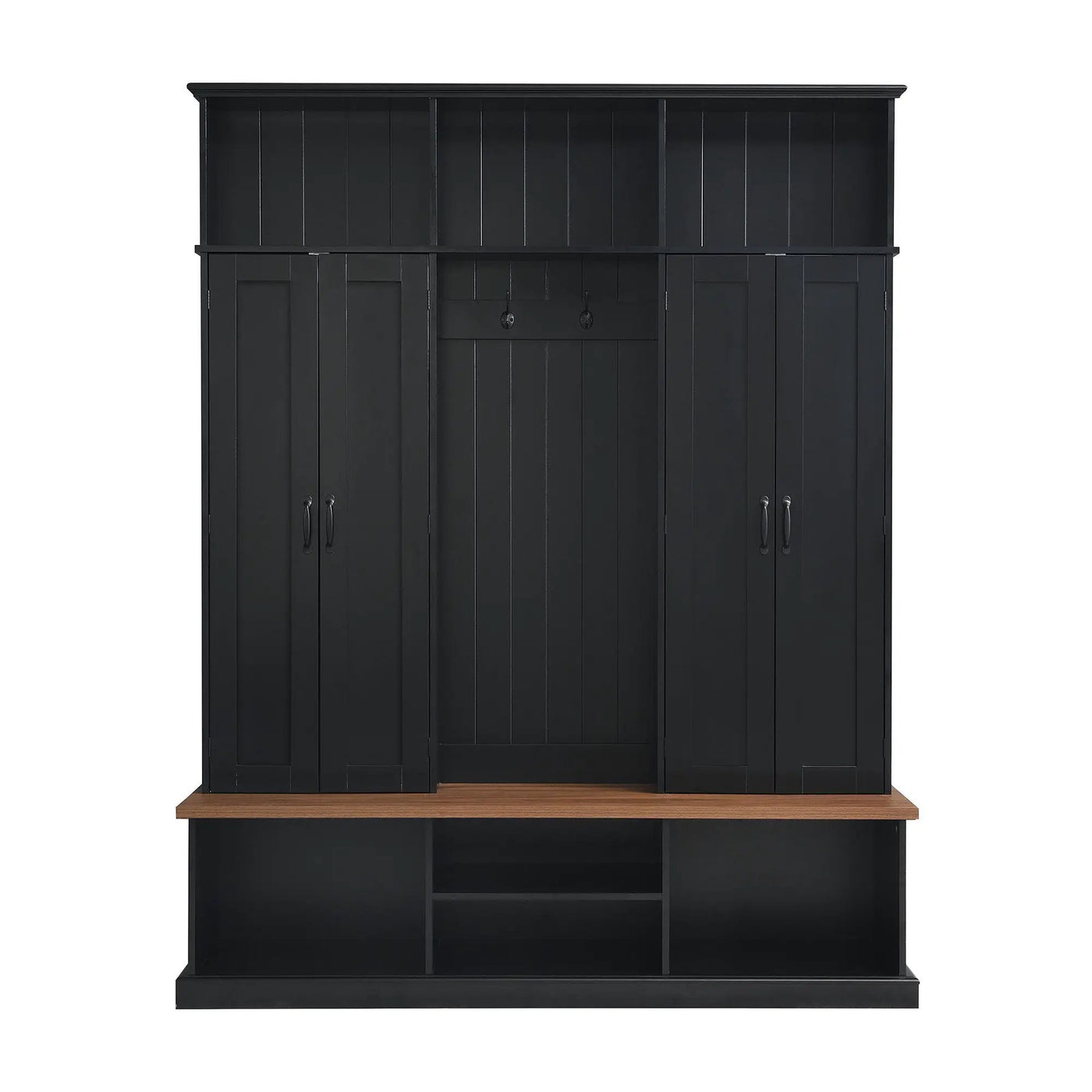 Entryway Hall Tree With Bench, 3 Top Cubbies & Bottom Storage Space by HouseOfZazla