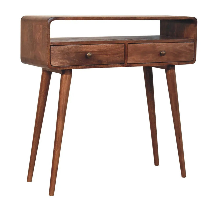 Solid Wood Curved Console Table by HouseOfZazla