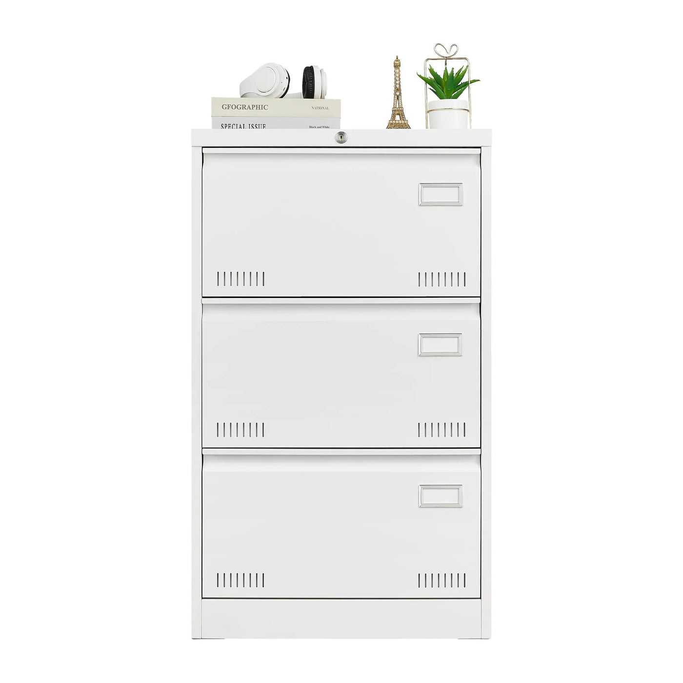 Filing Cabinet Lateral File Cabinet 3 Drawer, Locking Metal File Cabinets Three Drawer, Office Filing Cabinet With Lock Drawers For Home Office by HouseOfZazla