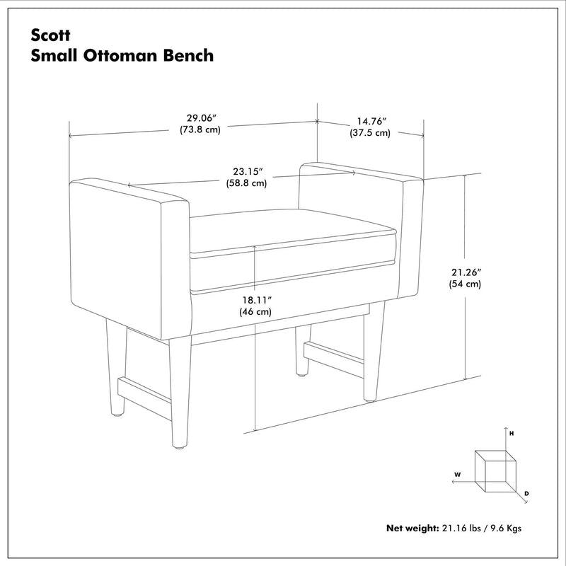 Scott - Upholstered Ottoman Bench by Unique Piece Furniture