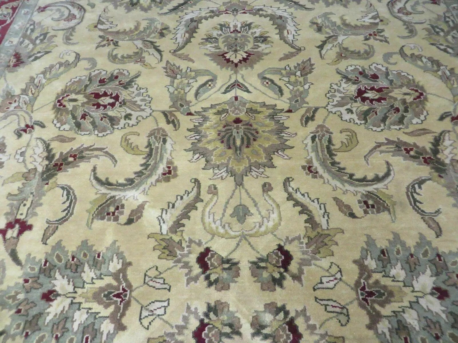 9' X 12' Vintage Handmade India Oriental Jaipur Quality Tea Wash Hand Knotted by Jewel Rugs