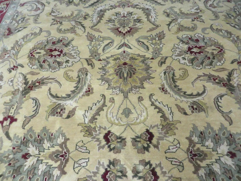 9' X 12' Vintage Handmade India Oriental Jaipur Quality Tea Wash Hand Knotted by Jewel Rugs