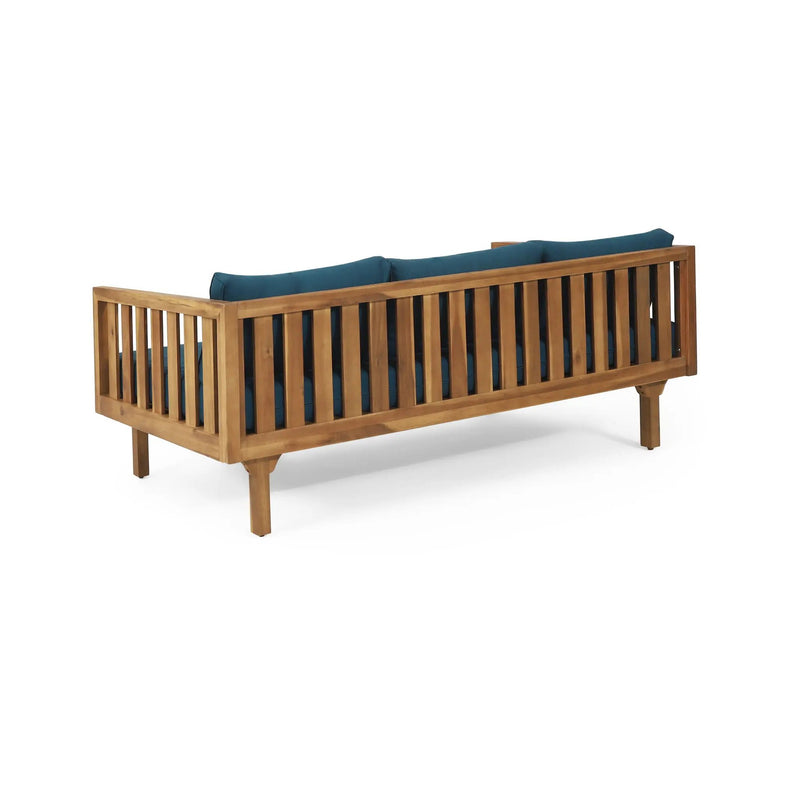 Claremont 3 Seater Daybed Teak Acacia Wood Water Resistant Cushions by HouseOfZazla