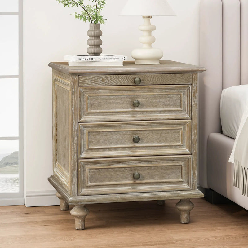 Farmhouse Nightstands with 4 Drawers and Pull-Out Shelf by HouseOfZazla
