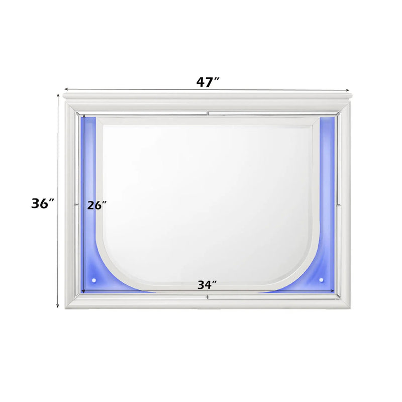 Tarian - Mirror With LED - White by HouseOfZazla