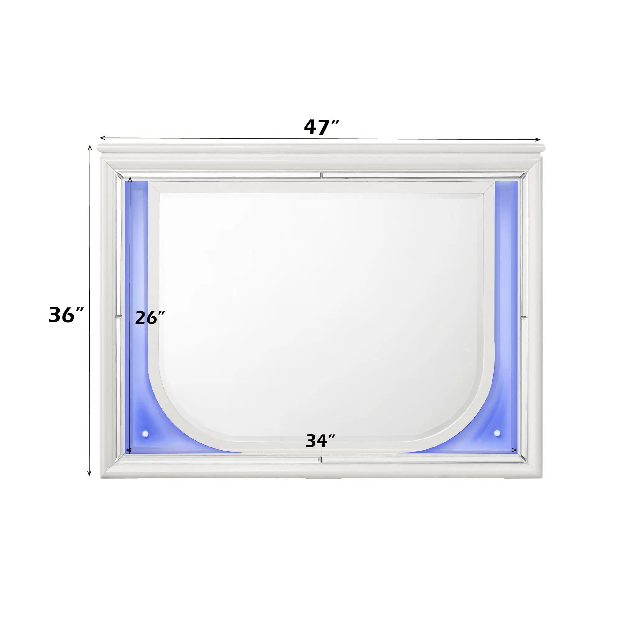 Tarian - Mirror With LED - White by Unique Piece Furniture