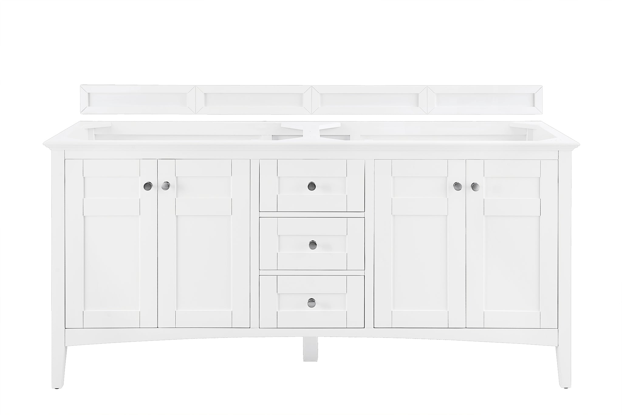 James Martin Palisades 72" Double Bathroom Vanity, Bright White, cabinet without a countertop