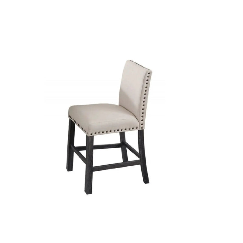 Upholstered Counter Dining Chair, Nailhead Trim (Set of 2) - Natural by Unique Piece Furniture