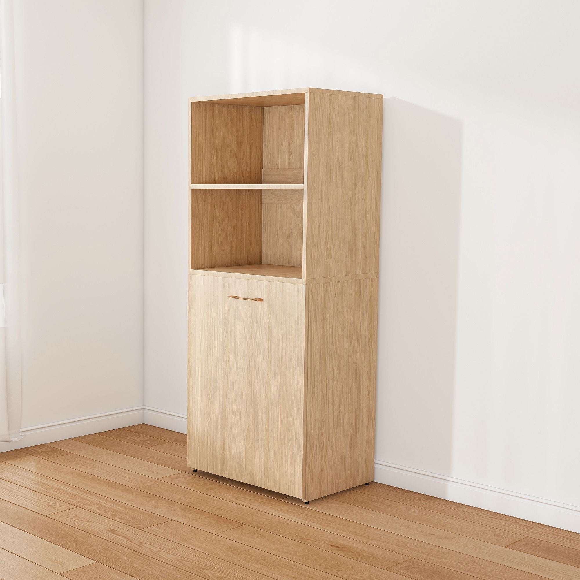 Stretchable Office Desk With Storage Shelves And Mobile Wheels by HouseOfZazla