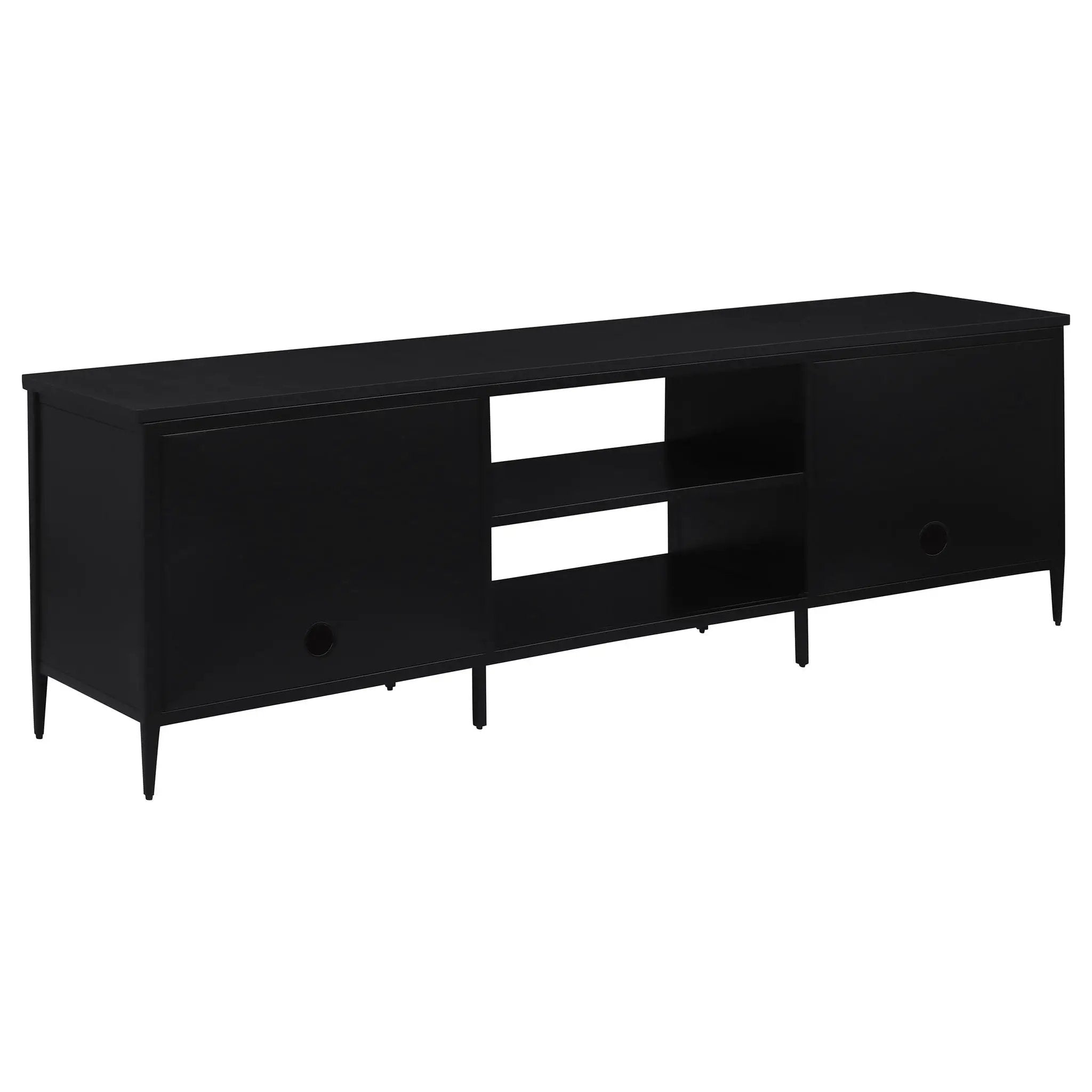 Amherst 2-door 70-inch Metal TV Stand Media Console Black by Unique Piece Furniture