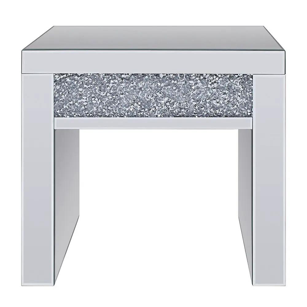 Noralie - 24" Square End Table - Mirrored & Faux Diamonds by Unique Piece Furniture