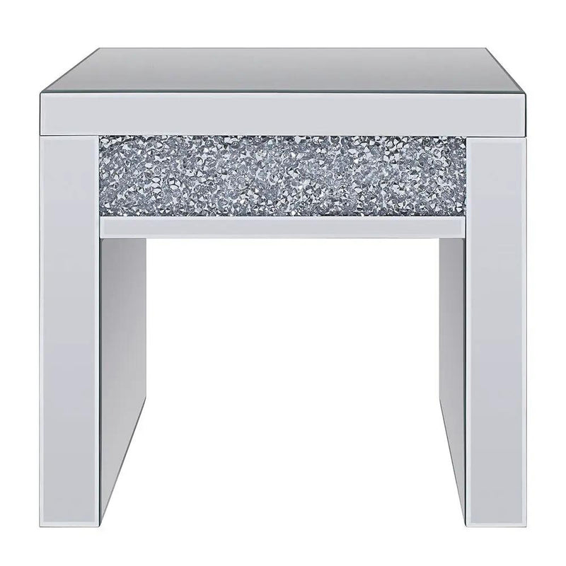 Noralie - 24" Square End Table - Mirrored & Faux Diamonds by Unique Piece Furniture